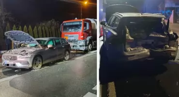 Zatrzymał się przed pasami, uderzyła w niego ciężarówka! Ta kolizja to ostrzeżenie!