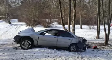 Pijany 20-latek rozbił volvo na drzewie. Miał prawie 2 promile!