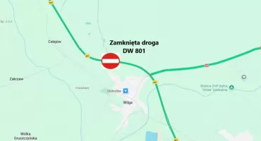 Trzy miesiące bez przejazdu! Droga 801 w Wildze zamknięta od 16 marca