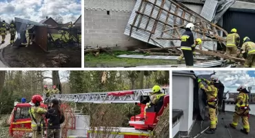 Strażacy walczyli ze skutkami wichury w powiecie garwolińskim: uszkodzenia dachów i powalone drzewa