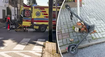 Zderzenie hulajnogi z samochodem w Garwolinie. 18-latka nie zatrzymała się na STOP-ie