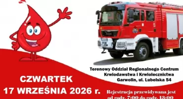 Akcja krwiodawstwa w Garwolinie. Strażacy i mieszkańcy jednoczą siły