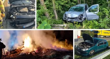 Kronika strażacka z powiatu garwolińskiego. Zderzenia aut, pożar słomy i wypadki