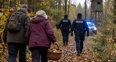 Zgubili się podczas grzybobrania. Policjanci z Wilgi odnaleźli 71-latkę i jej towarzysza